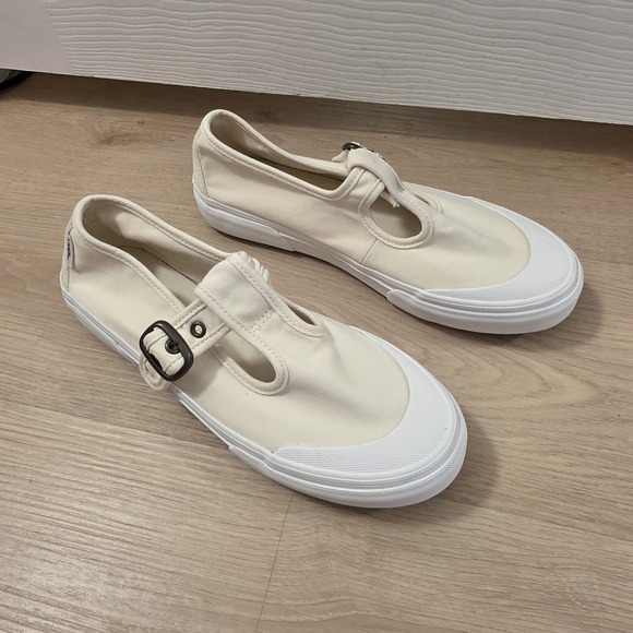 Vans Cream White Canvas Classic Mary Jane T-Strap Style 93 Sneakers Size 9.5 - Picture 4 of 9